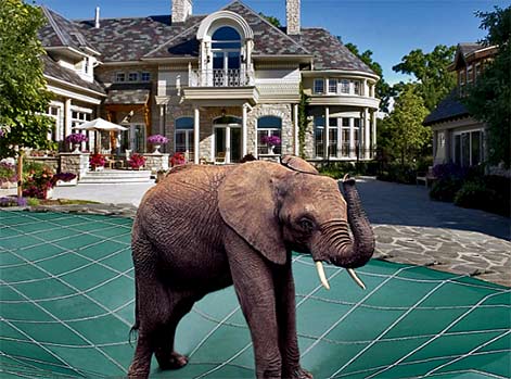 Large elephant fountain sculpture