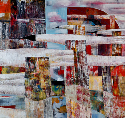 ibis-in-flight--Kate Elsey contemporary painting of flying Ibis birds