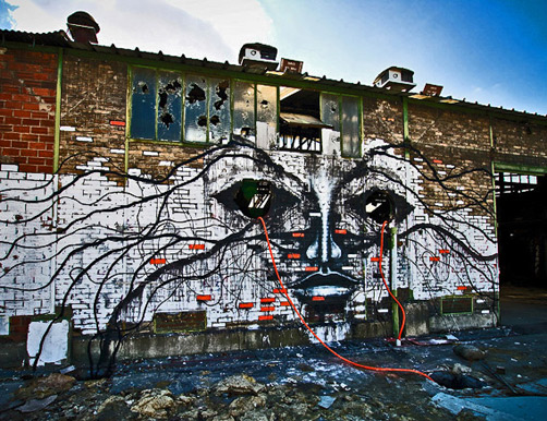 Lemza-France large mural on factory wall