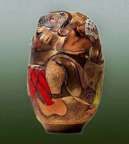 imiso-ceramics-africasso-stoneware-coiled-vase-self-portrait by Andile Dyalvane