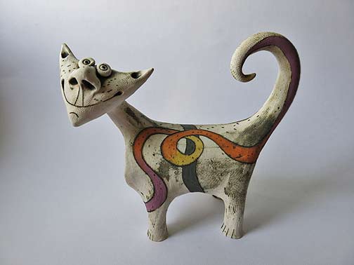 Inna Olshansky cat sculpture abstract style