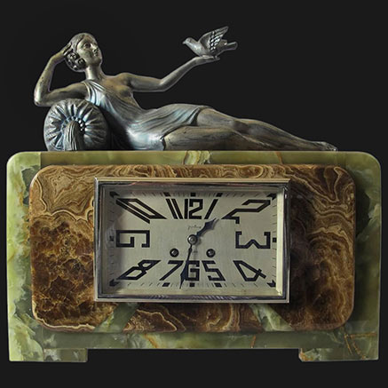 Art Deco Mantle Clock by Jarlaud Dijon