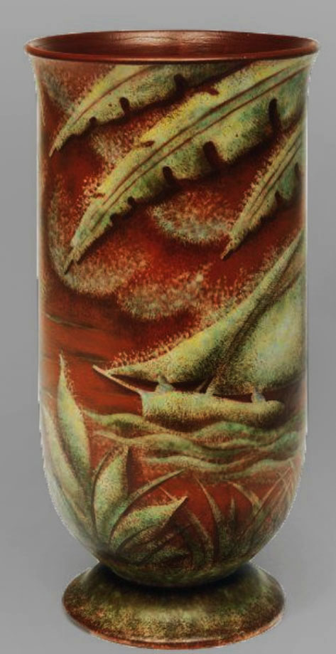 Jean Mayadon vessel with decoration of sailboats