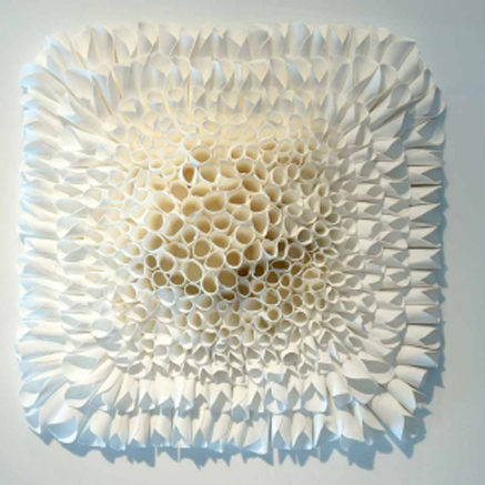 Jeanne-Opgenhaffen white ceramic art panel