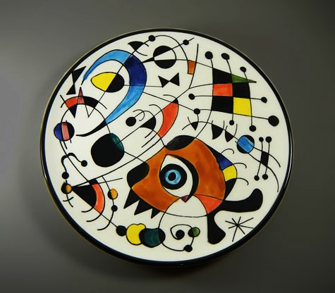 Joan-Miró inspired-abstract ceramic plate