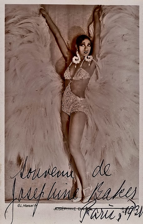 Josephine-Baker-Paris-1931 signed postcard