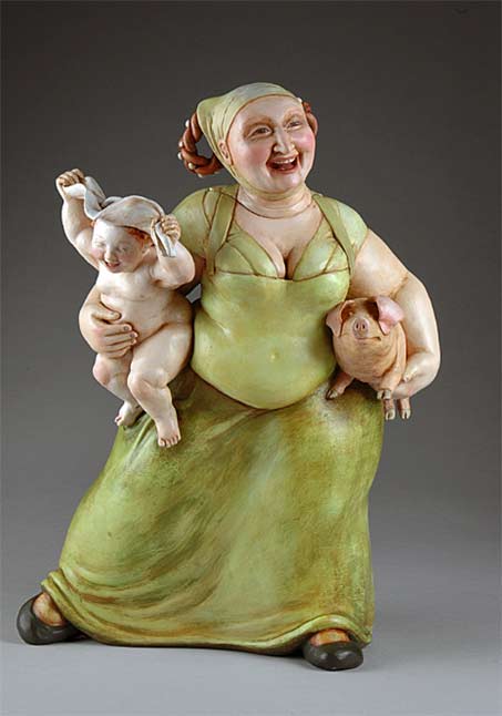 Karen-Portaleo-lady-with-child-and-pig-teapot