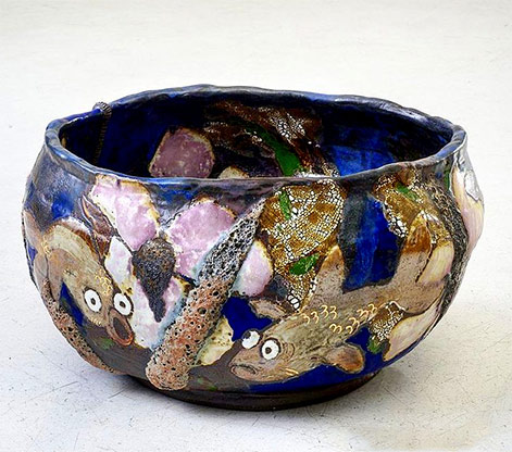 Karin-Gulbran-ceramic cup fish pond decor