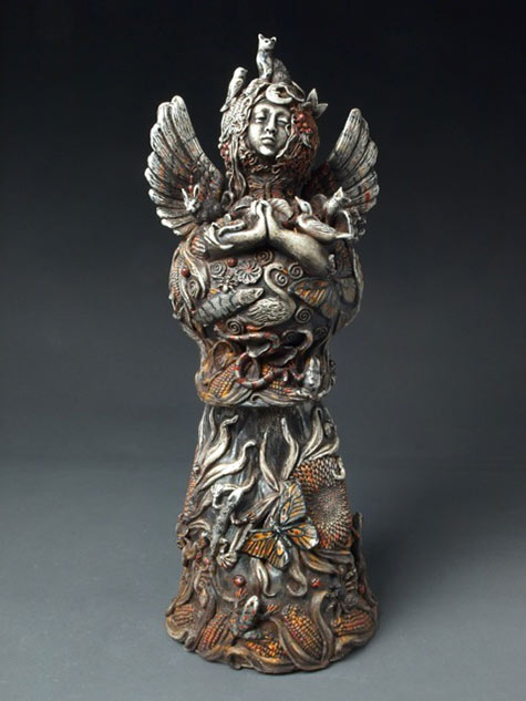 Katherine-Gullo-Earth-Angel-with-Cat--Porcelain