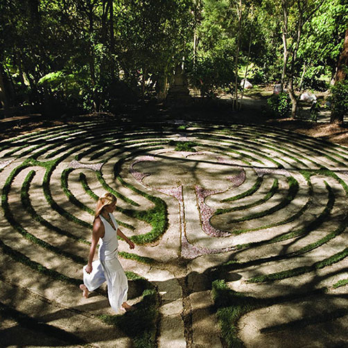 Girl traversing-the-labryinth