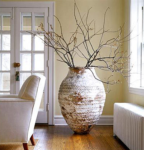 Extra large pottery vase with textured surface