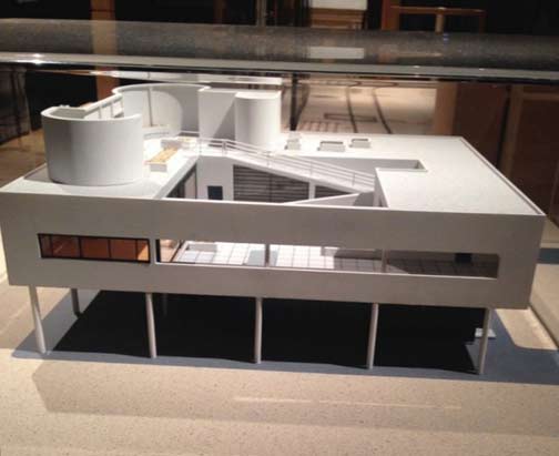  Model of modernist building, Le Corbusier’s, ‘Poissy'