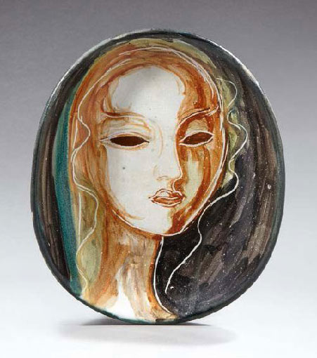 Face portrait plate - Le Grand Chene workshop,-Vallauris