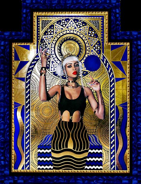 Lina-Viktor-gilded-painting art deco in blud