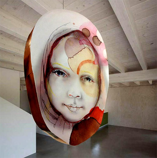 Lisa Van Noorden-Dreaming sculpture of a girls head