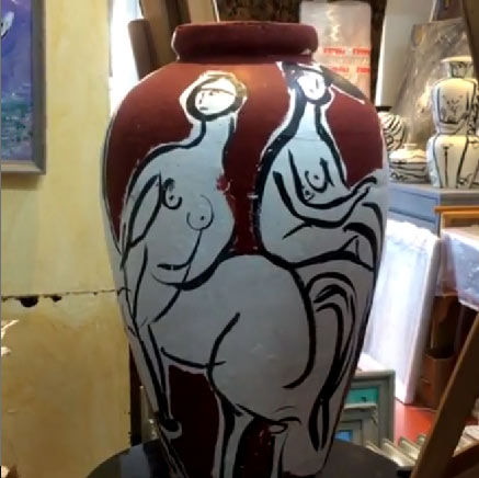 Lydia Corbett---vase with nudes