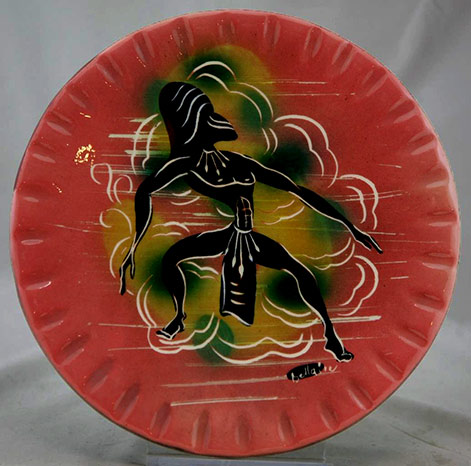 Marc-Bellaire-mid-century-modern-California-10inch-plate---Balinese figure