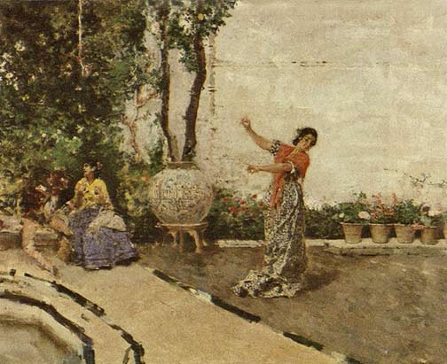 Mariano Fortuny painting, 'Gypsy Dancing in the Garden of Granada'