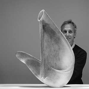 Martin McWilliam with one of his ceramic sculptures