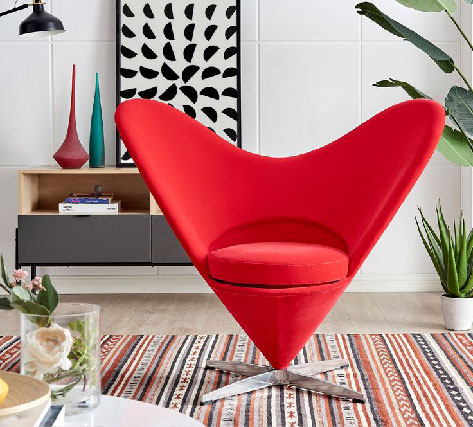 Matt Blatt Verner Panton 1958 Heart Cone Chair