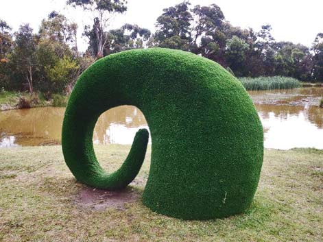 mcclelland-gallery-Snuffle green sculpture Sebastian Di Mauro