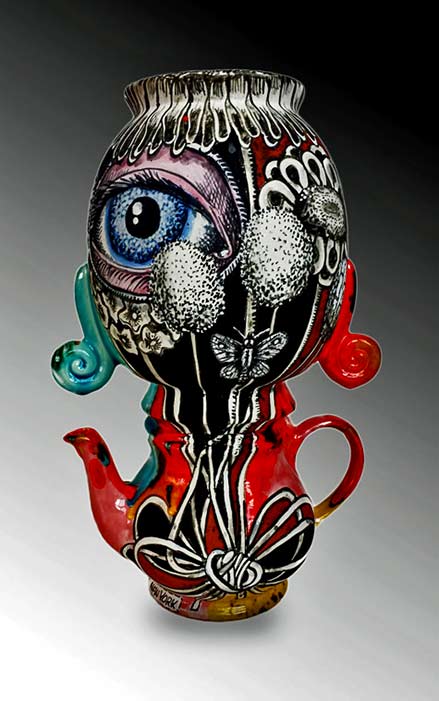 Michael-Lucero Head-with-Two-Curls-Teapot,