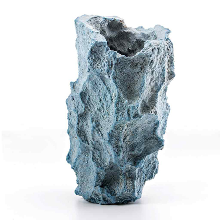 Michal-Fargo--ceramic-art Light blue rough texture vase
