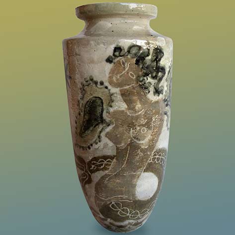 Mid-Century Modern Rene Buthaud French Ceramic Glazed Vase - BERTIL BERNHARDT-Miami