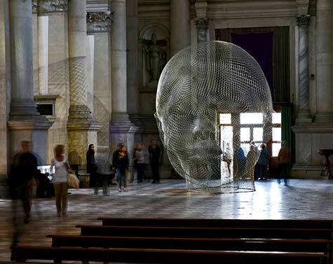 Mist, 2014 jaume-plensa-venice-art-biennale-photography by jonty wilde the Basilica of San Giorgio Maggiore