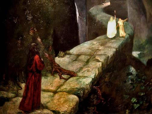 Oil on Canvas of Mariano Fortuny, Parsifal, the ascent to the Grail
