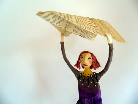 Natalia Mendoza papier mache girl figure