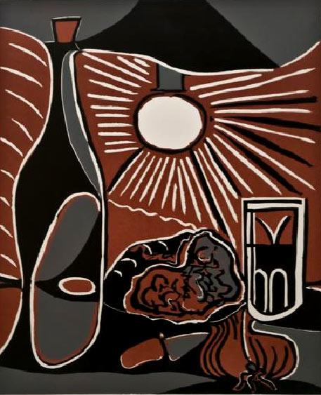 Nature morte au Casse Croute----Linocut by Picasso