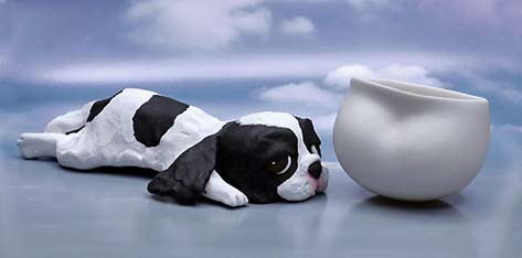 Oishi-Shiori---ceramic dog and cup