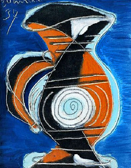 Pablo Picasso-Orange and Blue Pitcher-1937