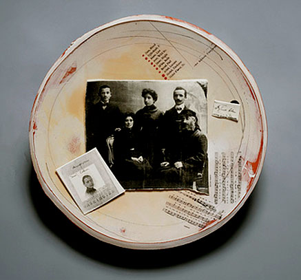 Pareve-Nancy Selvin ceramic plate with vintage photo