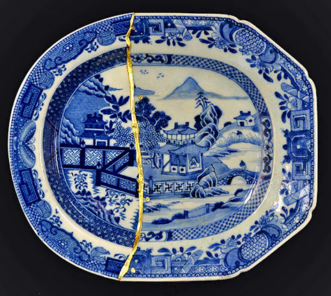 Cumbrian Blues Collaged Ceramics by Paul Scott