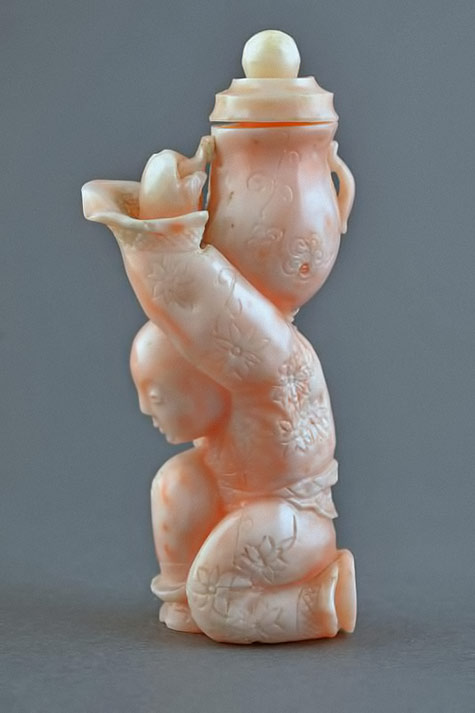 Pink coral snuff bottle---dating19th-20th Century---provenance-China