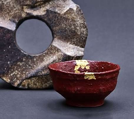 Pottery bowl cup ancient vermillion - Nakahara Koji