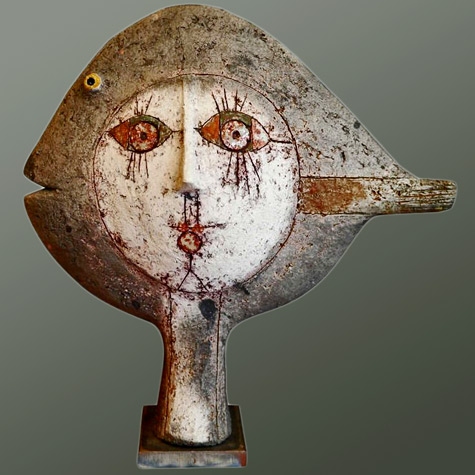 Raku-Sculpture-by-Roger-Capron---Vallauris---France---1995