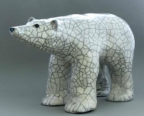 raku_14_inch_polar bear by Jane-Murray-Smith