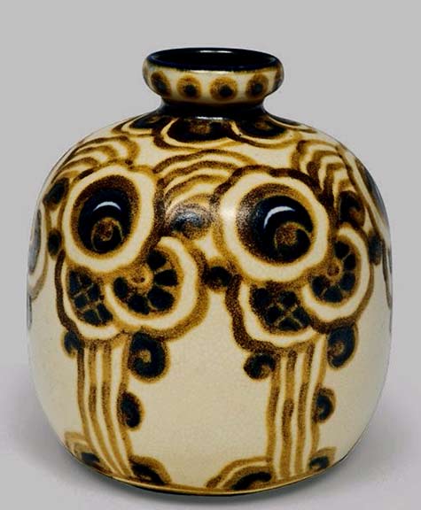 Vase with stylized floral motifs,-jasper - Charles Catteau