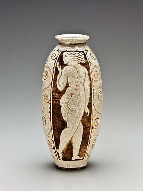René-Buthaud-crackle glaze vase