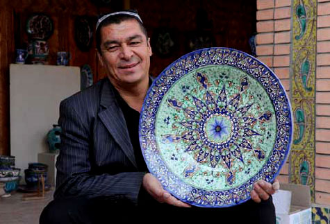 Large ceramic charger--Rishtan