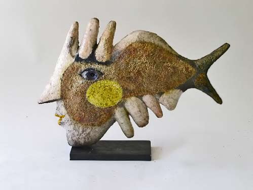 roger-capron-zoomorphic-fish sculpture