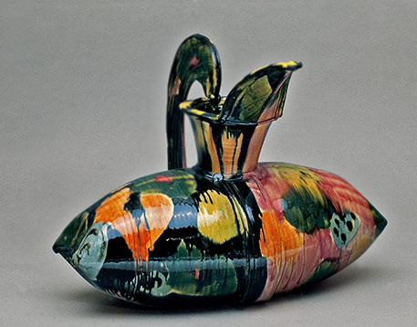 Rose et Noir Pillow Pitcher,Betty Woodman - glazed earthenware,epoxy resin,,lacquer, paint David Kordansky Gallery