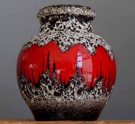 Scheurich 291-20 LORA Vase West German Pottery Fat Lava