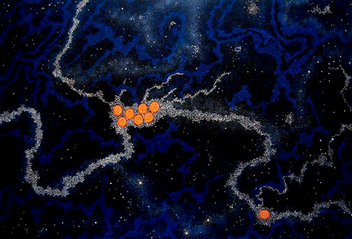 Seven Sisters Dreaming-Gabriella Possum Nungurrayi aboriginal painting