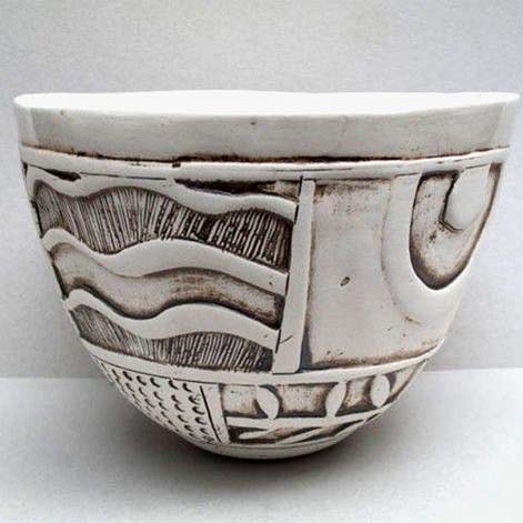 shelley-maisel carved ceramic cup