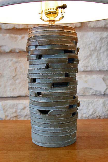 Soda-fired-lamp assembled with clay strips by Adam Whatley