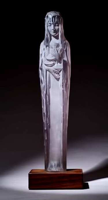Source-De-La-Fountaine-Clytie,-a-rare-LALIQUE-statuette,-circa-1924,-in-clear-and-frosted-glass,-mounted-in-an-original-wood-base
